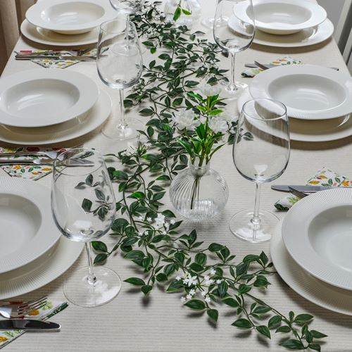 IKEA - SMYCKA, artificial wreath, white, 1.5 m