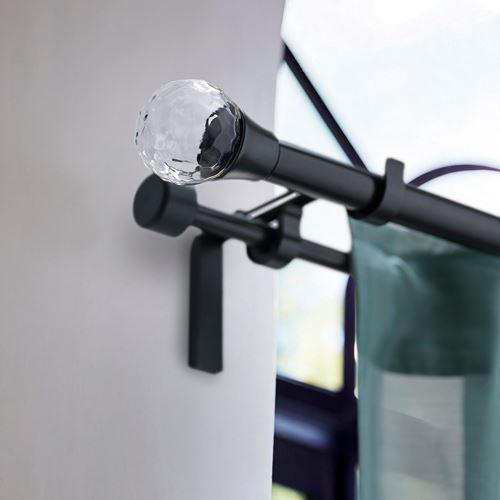 IKEA - SOLBLOMMOSSA, finials, Black-glass, 8.7 cm