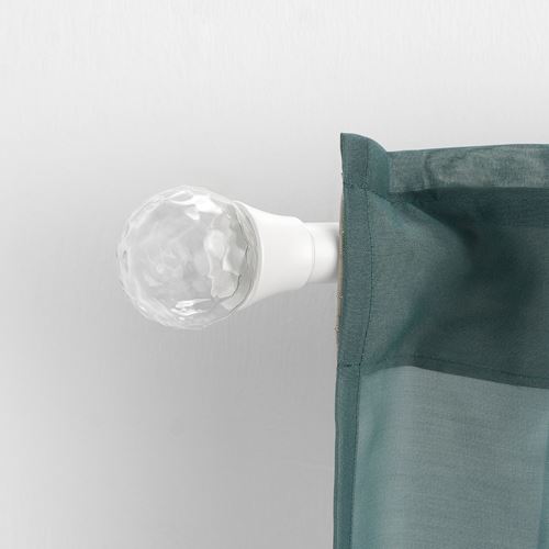 IKEA - SOLBLOMMOSSA, finials, white/glass, 8.7 cm