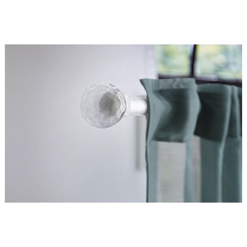 IKEA - SOLBLOMMOSSA, finials, white/glass, 8.7 cm