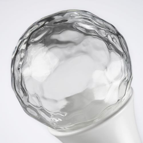 IKEA - SOLBLOMMOSSA, finials, white/glass, 8.7 cm