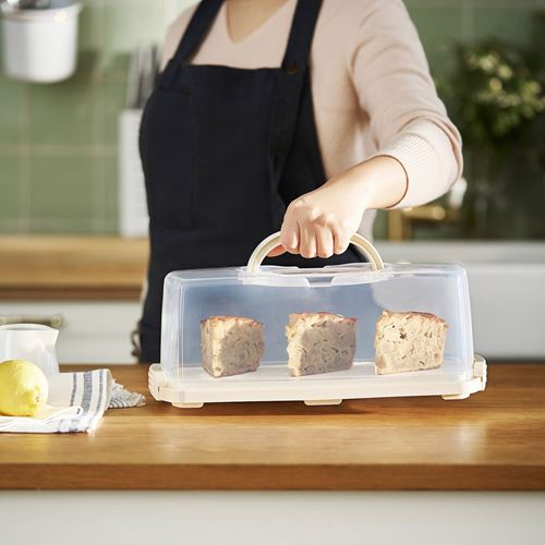 IKEA - BAKTIDER, cake carrier, white, 36x16 cm