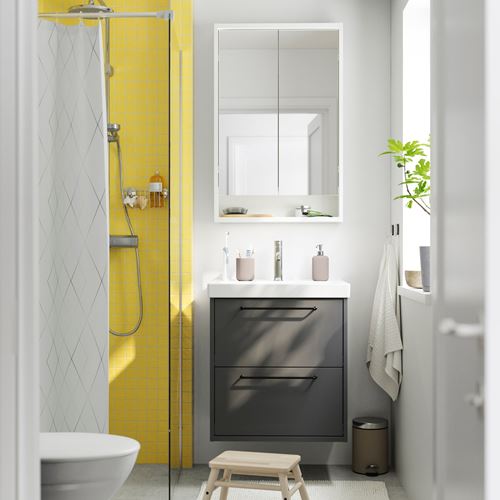 IKEA - HAVBACK/ORRSJÖN, wash-basin and cabinet, dark grey, 62x49x69 cm