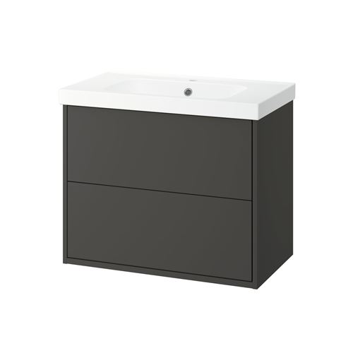 IKEA - HAVBACK/ORRSJÖN, wash-basin and cabinet, dark grey, 82x49x69 cm