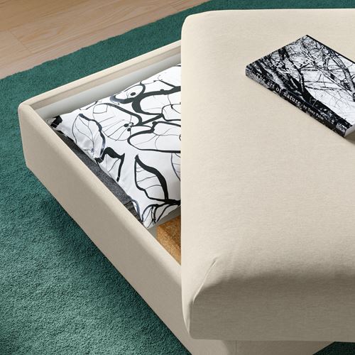 IKEA - VIMLE, pouffe with storage, knaback light beige