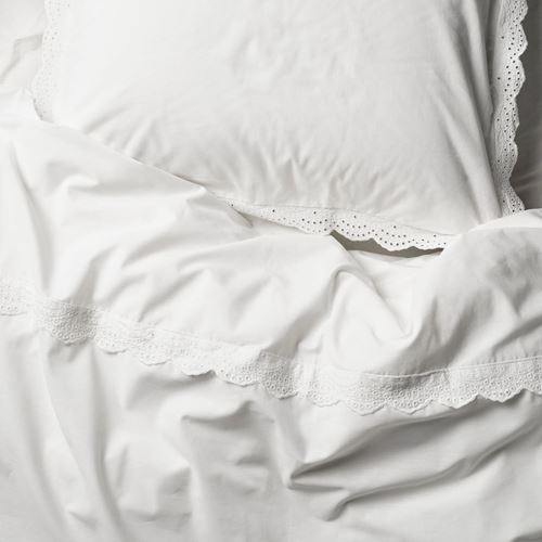 IKEA - BIRGITTARÖNN, single duvet cover sets, white, 150x200/50x60 cm