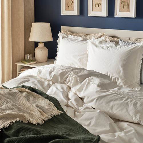 IKEA - BIRGITTARÖNN, single duvet cover sets, white, 150x200/50x60 cm
