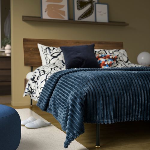 IKEA - GULLSTRALE, bedspread/blanket, dark blue, 230x250 cm
