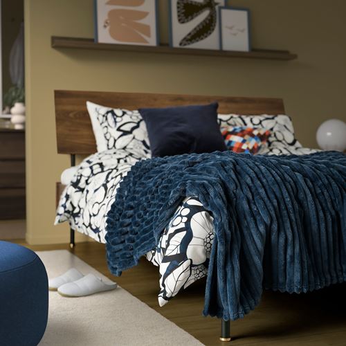 IKEA - GULLSTRALE, bedspread/blanket, dark blue, 150x250 cm