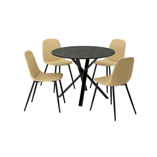 marble effect black-Letafors yellow-beige