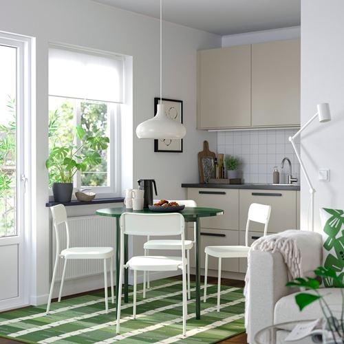 IKEA - IKEA PS 2026/VIHALS, mutfak masası takımı, yeşil-beyaz, 4 sandalyeli