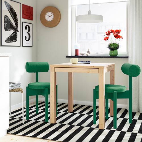 IKEA - IKEA PS 2026, kitchen table set, pine-Knaback bright green, 2 chairs