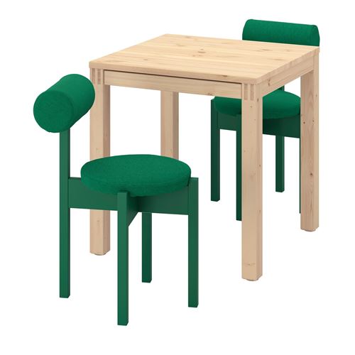 IKEA - IKEA PS 2026, kitchen table set, pine-Knaback bright green, 2 chairs