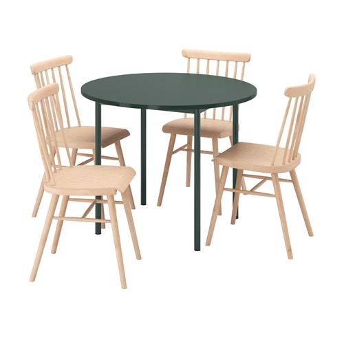 IKEA - IKEA PS 2026/HÖGVED, kitchen table set, pine/green, 4 chairs