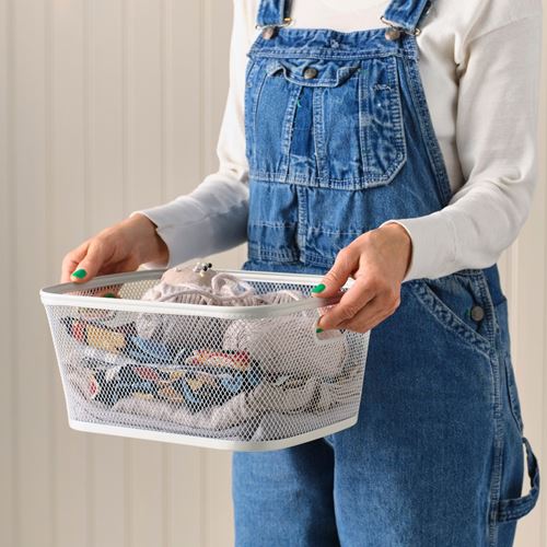 IKEA - SLATTERANG, basket, off white, 25x32x15 cm