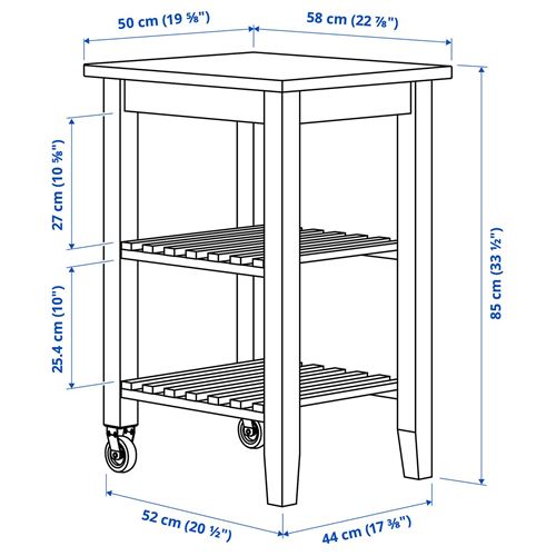 IKEA - BEKVAM, trolley, birch, 58x50 cm