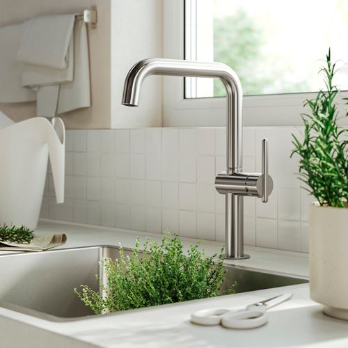 IKEA - MÖRKASJÖN, sink tap, metal color, 31 cm
