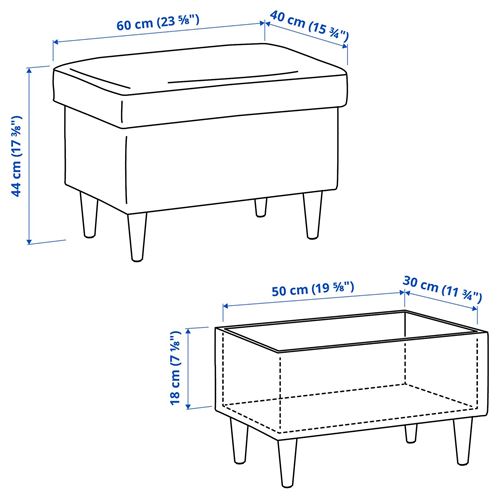IKEA - STRANDMON, storage puff, Tibbleby yellow