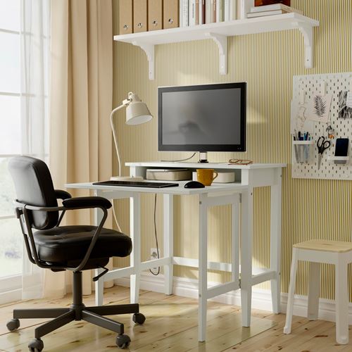IKEA - GULLABERG, açılır çalışma masası, beyaz, 84x41/91x85 cm
