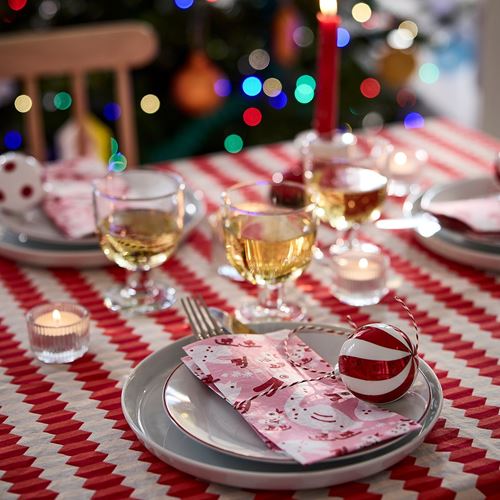 IKEA - VINTERFINT, patterned napkin, pink, 38x38 cm