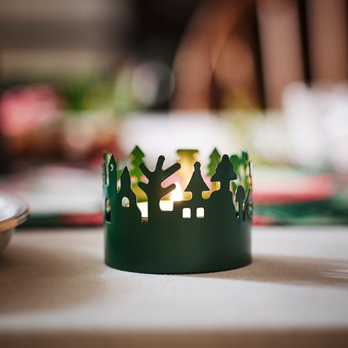 IKEA - VINTERFINT, tealight mumluk, yeşil, 6 cm