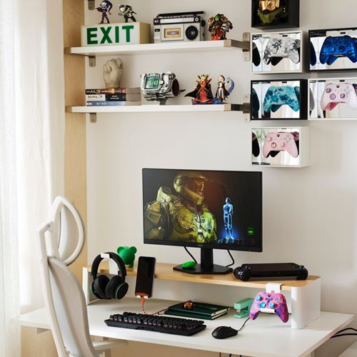 IKEA - YXSTABY, monitör standı, beyaz, 98x27x16 cm