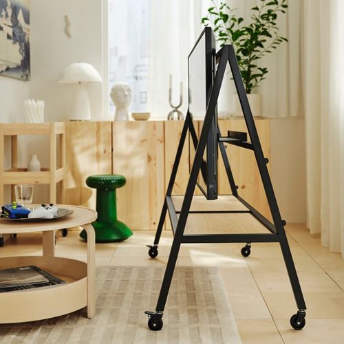 IKEA - YXSTABY, tekerlekli tv standı, siyah