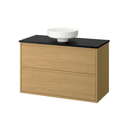 oak effect-black marble effect