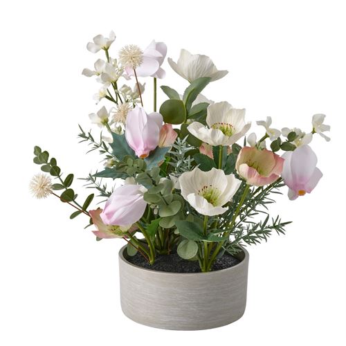 IKEA - FEJKA, artificial potted plant with pot, pink/white, 15 cm