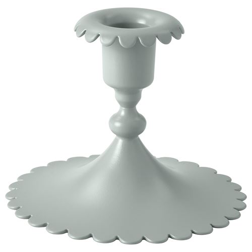IKEA - SNÖSISKA, candlestick, pale grey-green, 9 cm