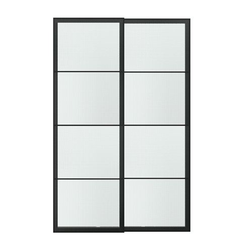 IKEA - LUNDBRASMA, sürgü kapak, siyah-buzlu cam, 150x236 cm