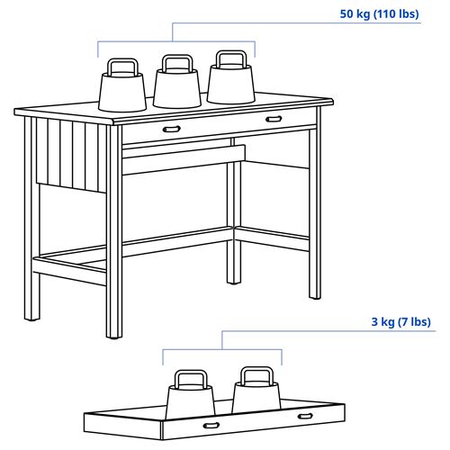 IKEA - BRYTNING, desk, white, 110x53x75 cm