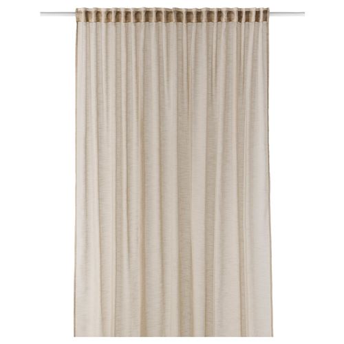 IKEA - HALLEBRACKA, sheer curtains, light beige, 300x300 cm