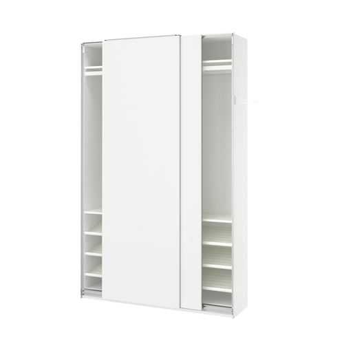 IKEA - PAX/HASVIK, PAX sliding door wardrobe, white/white, 150x43x236 cm