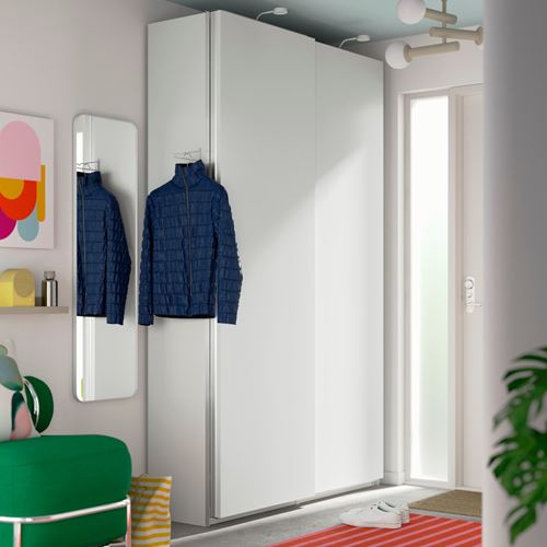 IKEA - KOMPLEMENT, pull-out multi-use hanger, white, 20x8 cm
