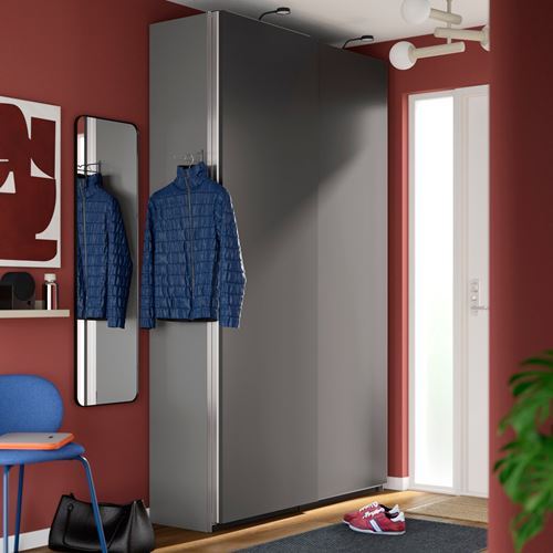 IKEA - KOMPLEMENT, pull-out multi-use hanger, dark grey, 20x8 cm