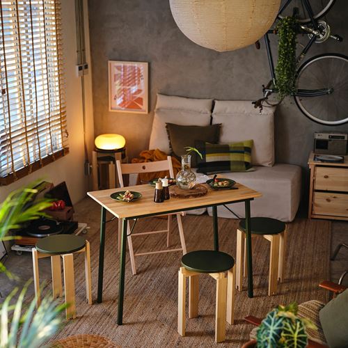 IKEA - KOMPISHANG, tabure, huş, 46 cm