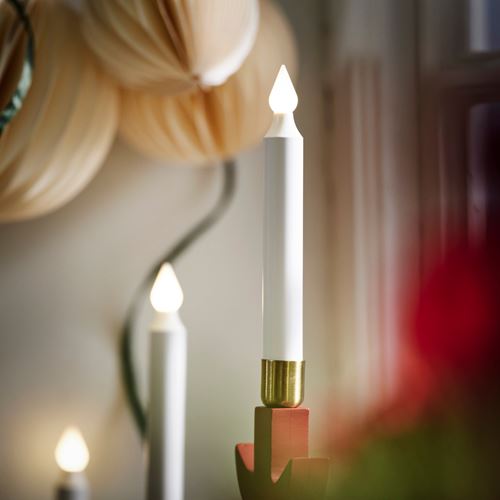 IKEA - STRALA, LED'li şamdan, kırmızı