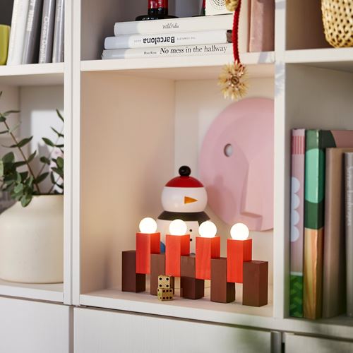IKEA - STRALA, dekoratif aydınlatma, kırmızı, 14 cm