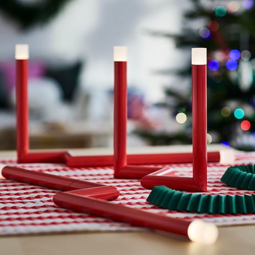 IKEA - STRALA, dekoratif aydınlatma, kırmızı, 28 cm