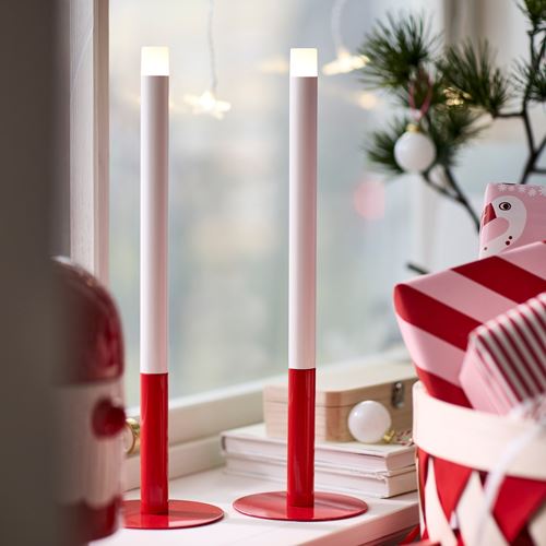 IKEA - STRALA, LED'li şamdan, kırmızı