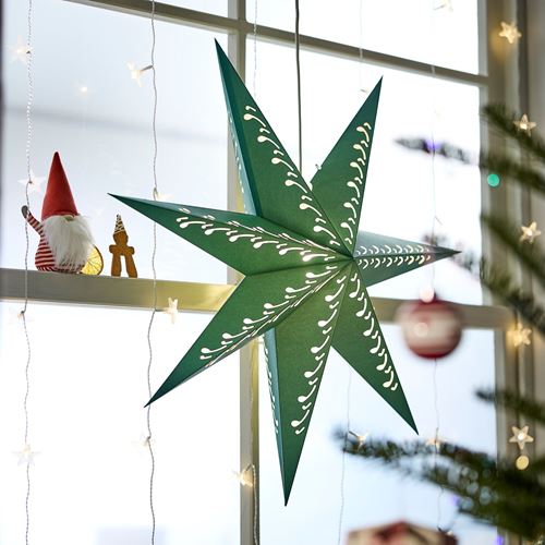 IKEA - STRALA, abajur başlığı, yeşil-beyaz, 70 cm