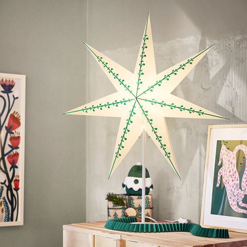 IKEA - STRALA, abajur başlığı, beyaz-yeşil, 70 cm