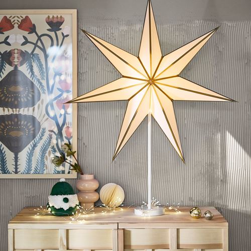 IKEA - STRALA, abajur başlığı, beyaz-altın rengi, 70 cm