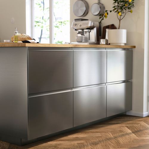IKEA - VOXTORP, plinth, stainless steel look, 220x8 cm
