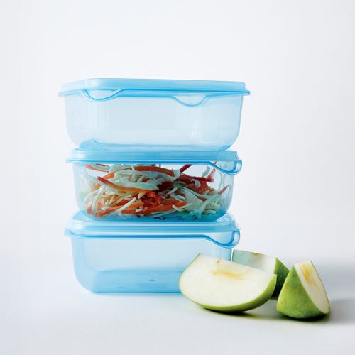 IKEA - PRUTA, plastic food container set, blue, 0,6 l