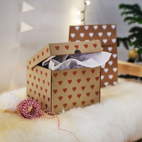 IKEA - VINTERFINT, gift wrap, brown, 20x20x15 cm