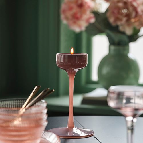 IKEA - BLOMSTER, candle holder, pink, 21 cm