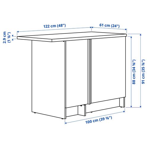 IKEA - KNOXHULT, corner base cabinet, dark grey, 100x91 cm