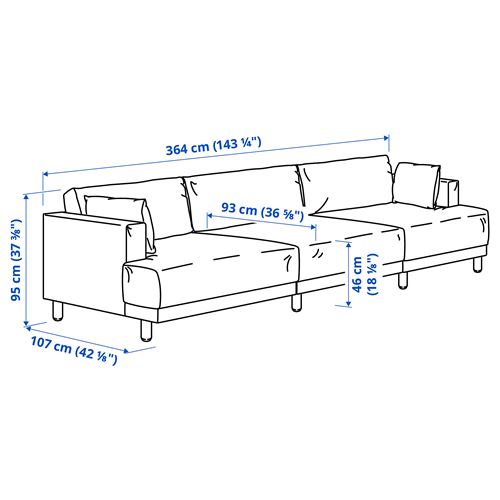 IKEA - UPPAKRA, 4,5-seat sofa, Axvall off-white
